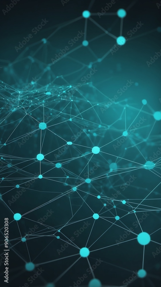 Aufkleber teal artificial intelligence network connections techn technology abstract background with copy space