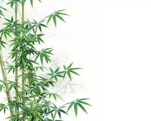 Transparent background mockup material with bamboos 