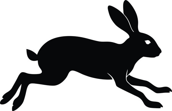 recommend clip art: Silhouette of running hare black creative rabbit artwork