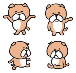 Obraz premium おじさんのような可愛いブルドッグのキャラ素材