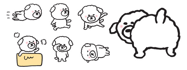 かわいいマルチーズのキャラ素材