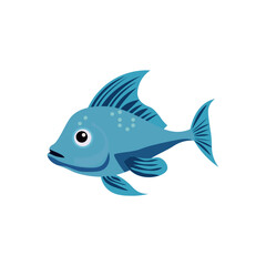 Decorative fish minimalist vector illustration ,simple transparent graphic element .Isolated on white background