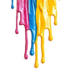 Naklejka premium A rainbow of colors is splashed across a white background