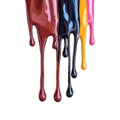 A rainbow of colors is splashed across a white background