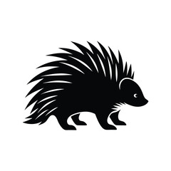 a silhouette of a porcupine illustration
