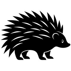 a silhouette of a porcupine illustration
