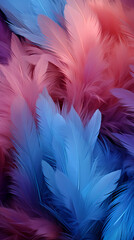 Obraz premium Digital red and purple gradient feather abstract graphic poster background