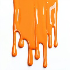The orange paint drips down the wall, creating a sense of movement and energy