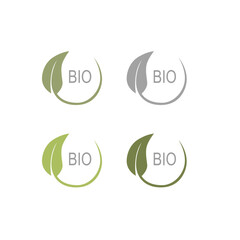 NATURAL GREEN BIO ECO PRODUCT SIGN SYMBOL LOGO VECTOR ISOLATED ON WHITE