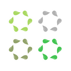 NATURAL GREEN BIO ECO PRODUCT SIGN SYMBOL LOGO VECTOR ISOLATED ON WHITE