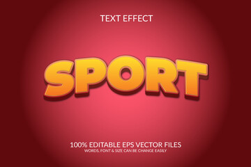 Sport 3d vector eps fully editable text effect illustration.