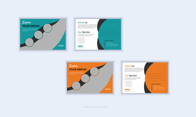 Modern postcard design template