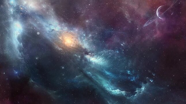 footage animation of galaxy in space