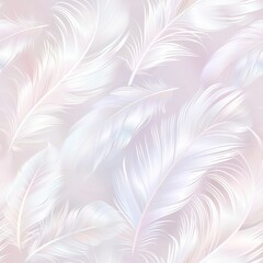 Fototapeta premium Seamless pattern of smooth flowing feather plumes