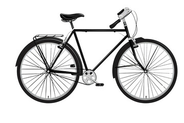 Obraz premium A single-speed city bike isolated on a white background, highlighting its minimalist design and ease of use.