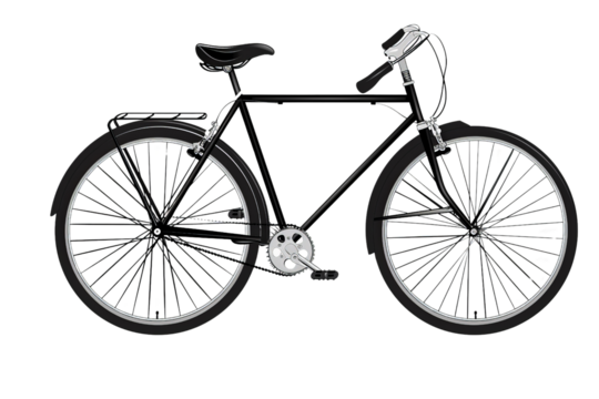 A single-speed city bike isolated on a white background, highlighting its minimalist design and ease of use.