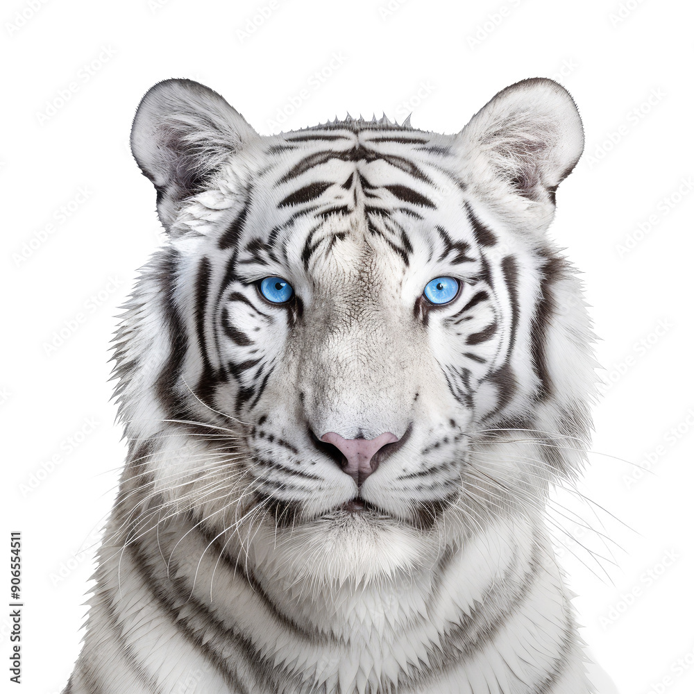 Wall mural tiger looking isolated on white