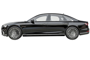 Obraz premium A luxury sedan isolated on a white background, showcasing its sleek lines and modern design.