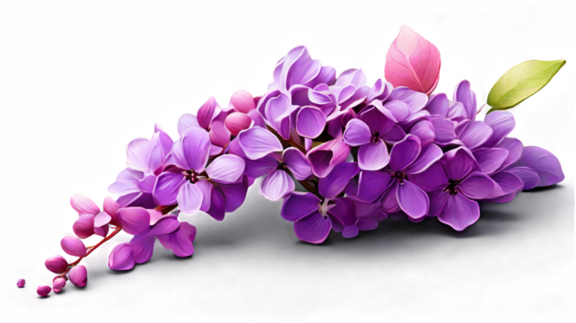 Falling lilac flower isolated on transparent background