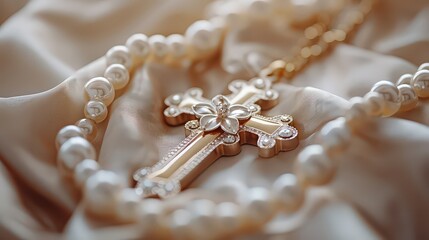 Pearl Cross Necklace Image
