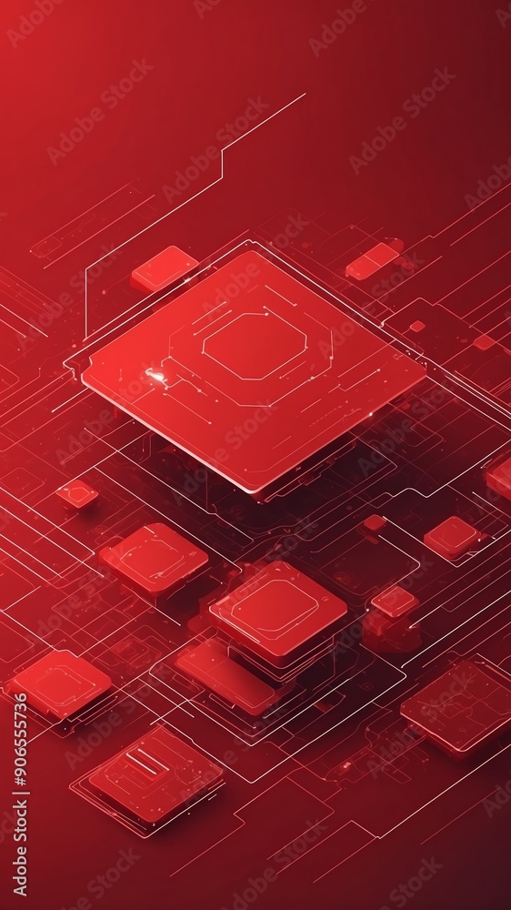 Poster red theme cloud computing infrastructure concept techn technology abstract background with copy spac