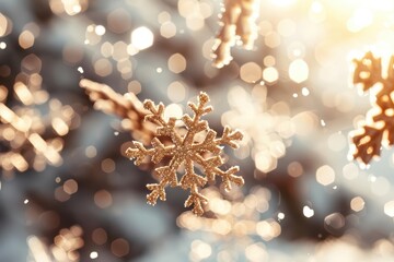 In a splash of holiday cheer, a Christmas banner card bursts with animated snowflakes and festive decorations