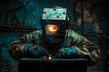 hotograph worker, in the style of dramatic portraits