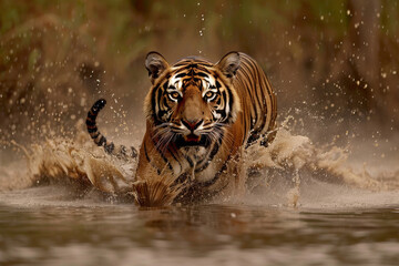 dangerous tiger in the water
