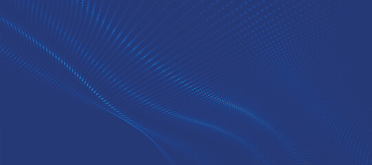 Futuristic dot wave. Abstract digital particle wave. Technology background. Colored musical wave. Dark background. Digital background with smooth, wavy curves. 3D vector illustration