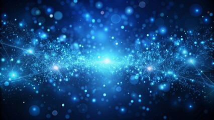 Dark blue and glow particle abstract background.
