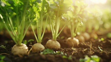 Obraz premium Ultramodern farming techniques bring a supernatural explosion of root vegetables and leafy greens