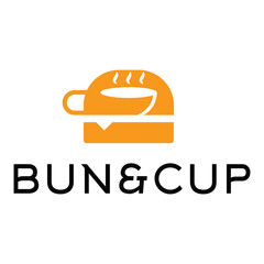 bun and cup restaurant minimalist logo design