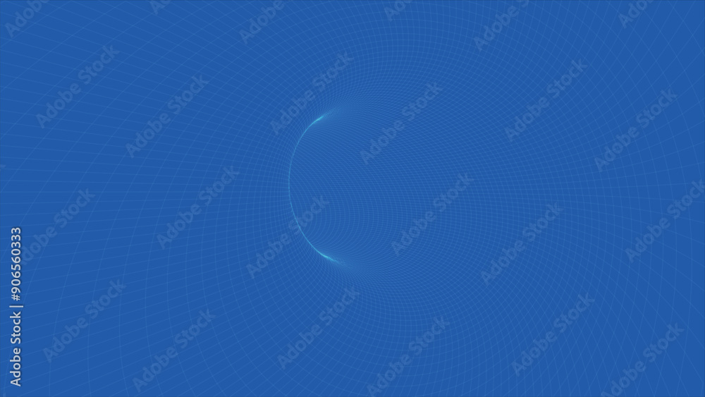 Poster abstract wireframe 3d tunnel. perspective mesh background texture. mesh model of a wormhole, vortex.
