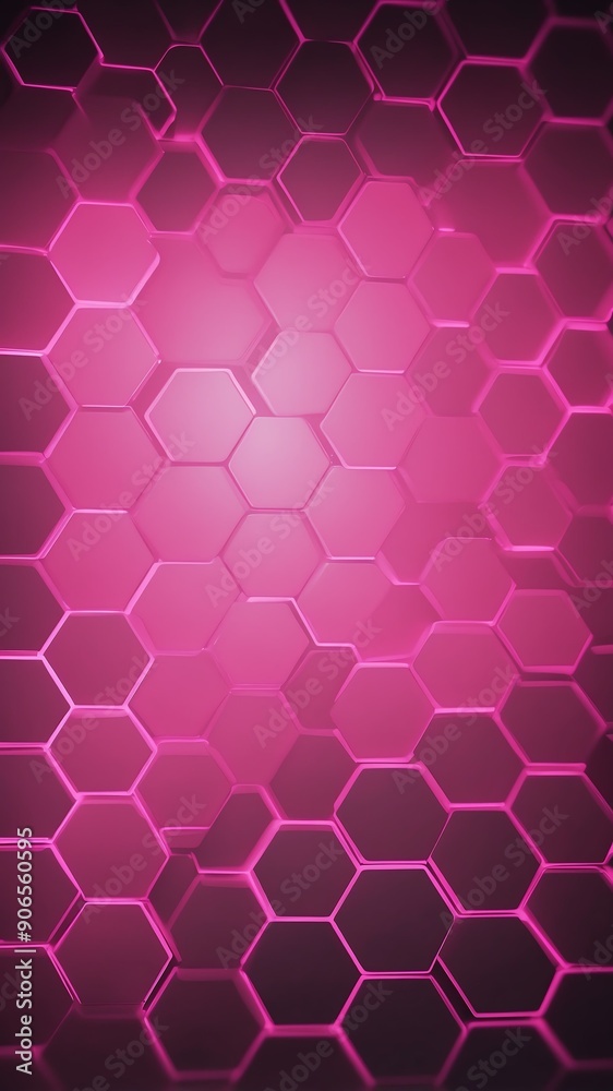 Canvas Prints pink hologram hexagon lights projection grid technolog technology abstract background with copy space