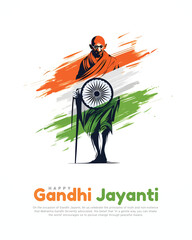 Gandhi Jayanti holiday celebration in India on the 2nd of October Social Media Post Template Banner