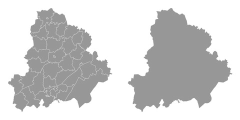 Volgograd Oblast map, administrative division of Russia. Vector illustration.