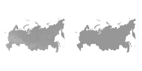 Obraz premium Russia map administrative divisions. Vector illustration.