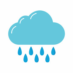 Cloud with raindrops vector illustration