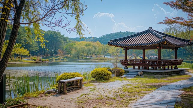Dongtan Lake Park located in Hwaseong-si, Gyeonggi-do