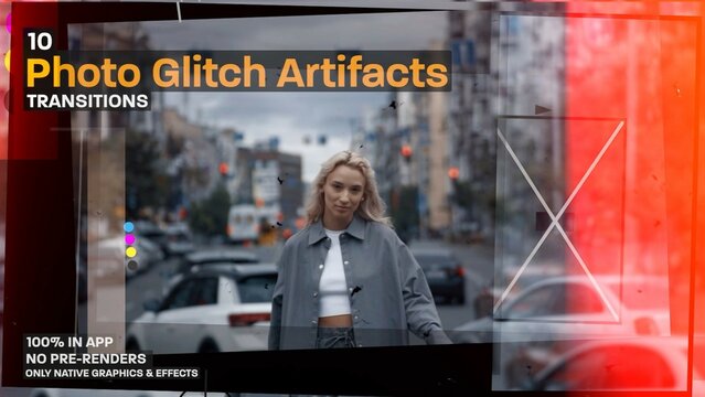 Photo Glitch Artifacts, Seamless Dynamic Transitions