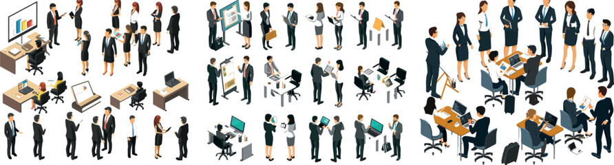 Fototapeta premium Business people looking at presentation. scene of teamwork at a table.