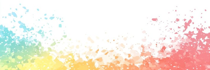 The rainbow colors of digital pixel art are isolated on white or transparent backgrounds