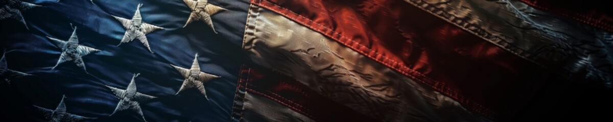 Patriotic Close-up of the American Flag with Copy Space, a Timeless Emblem of Independence and National Pride Perfect for the Fourth of July and Labor Day Celebrations