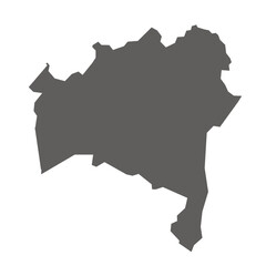 bahia State of Brazil vector map in gray color
