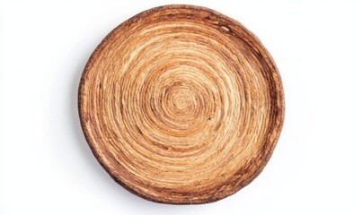Obraz premium A round rug, a straw carpet circle decor, and a white background.