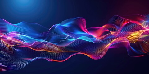 Obraz premium Abstract Colorful Wave of Light and Particles