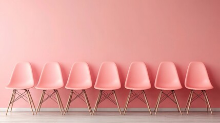 An image of the Join our team concept with chairs to welcome potential newcomers and recruit them, with the pink message Join our team on the wall to welcome and recruit them