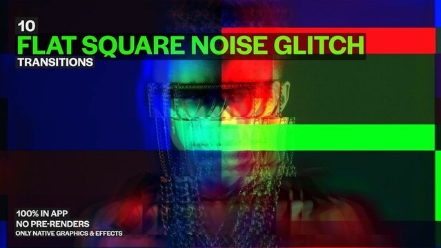 Flat Square Noise Glitch, Seamless Dynamic Transitions
