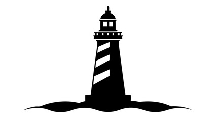 Elegant Lighthouse Silhouette Illustrations: Perfect for Seaside Deco
