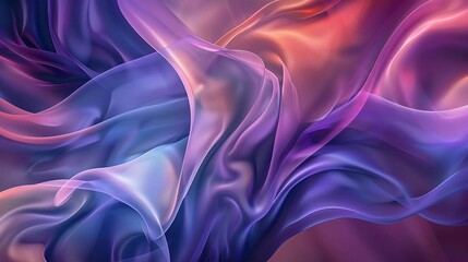 Obraz premium This captivating abstract digital artwork features smooth flowing waves of gradient hues, including purple, pink, blue, and orange which is very good